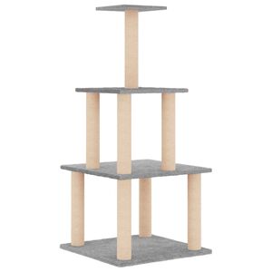 vidaXL Kl&ouml;str&auml;d med sisalpelare ljusgr&aring; 111 cm
