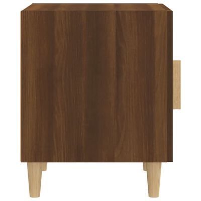 vidaXL Sängbord brun ek konstruerat trä