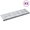 vidaXL Trappsteg 5 st 60 x 18 x 2,5 cm Silver Aluminium Rektangul&auml;r