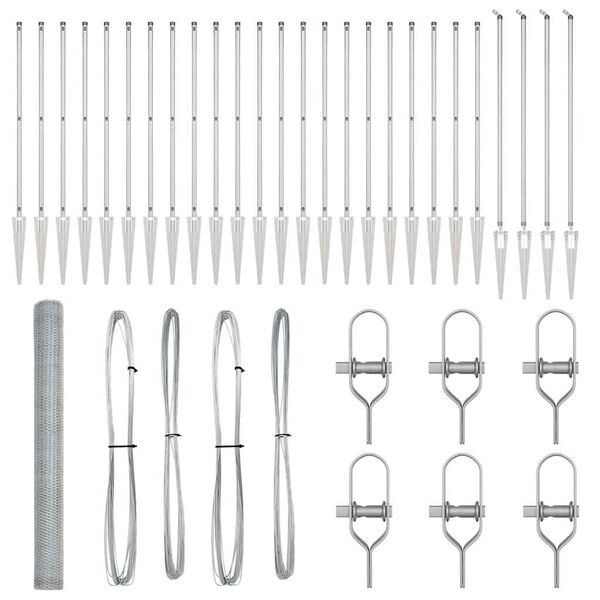 vidaXL St&auml;ngselstolpe Silver 50 x 1,5 m (25 mm n&auml;t) St&aring;l