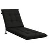 vidaXL Solstol Kudde GEMERT 100% Polyester Svart 190 x 50 x 9 cm