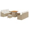 vidaXL Tr&auml;dg&aring;rdsoffset 9 st Beige konstrotting