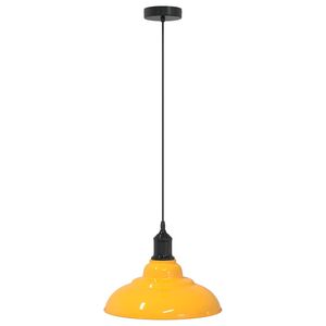 vidaXL Taklampa h&ouml;jdjusterbar E27 glans gul &Oslash; 31 cm metall