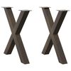 vidaXL Matbordsben X-formade 2 st naturst&aring;l 80x(72-73) cm st&aring;l