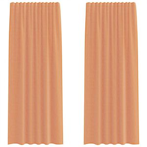 vidaXL Voile gardiner med st&aring;ngfickor 2 st terrakotta