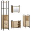 vidaXL Badrumssk&aring;psset 4 st Sonoma-ek 40 x 36 x 200,5 cm