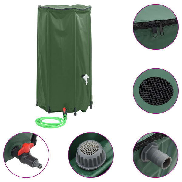 vidaXL Vattentank med kran vikbar 100 L PVC