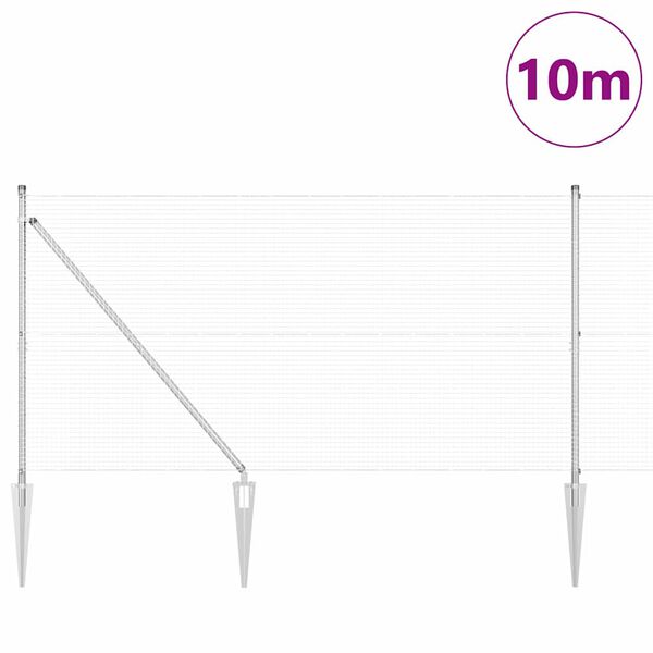 vidaXL St&auml;ngselstolpe Silver 10 x 1,4 m (19 x 19 mm n&auml;t) St&aring;l