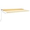 vidaXL Automatisk markis med vindsensor & LED 600x300 cm gul/vit