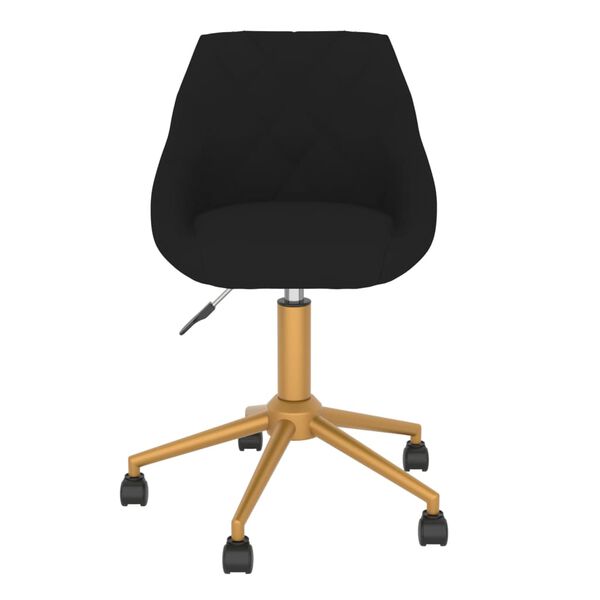 vidaXL Snurrbara matstolar 6 st svart sammet