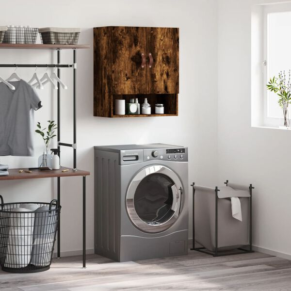 vidaXL V&auml;ggsk&aring;p r&ouml;kf&auml;rgad ek 60x31x70 cm konstruerat tr&auml;