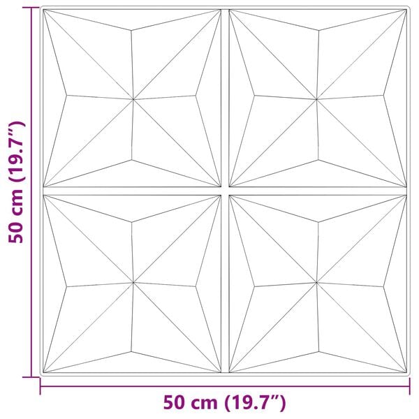 vidaXL V&auml;ggpaneler 12 pcs Origami Betong 50 x 50 cm XPS Skum