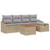 vidaXL Tr&auml;dg&aring;rdsoffset 6 st Beige Poly rattan