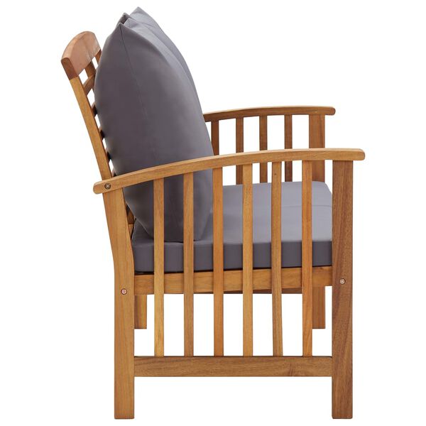 vidaXL Trädgårdsbänk med dynor 119 cm massivt akaciaträ