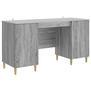 vidaXL Skrivbord Gr&aring; sonoma-ek 142,5 x 50 x 75 cm Konstruerat tr&auml;