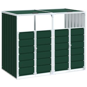 vidaXL Soptunna f&ouml;r dubbla papperskorgar gr&ouml;n 144x81x113 cm st&aring;l