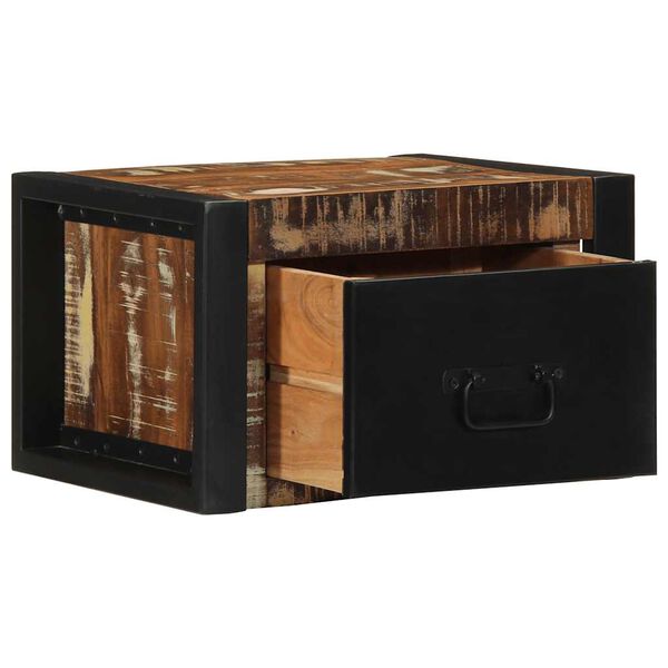 vidaXL S&auml;ngbord 2 st flerf&auml;rgad 40x35x25 cm massivt tr&auml; &aring;tervunnet