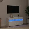 vidaXL TV-b&auml;nk med LED-belysning vit 90x35x40 cm