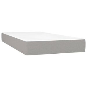 vidaXL Pocketres&aring;rmadrass medium ljusgr&aring; 100x203x20 cm tyg
