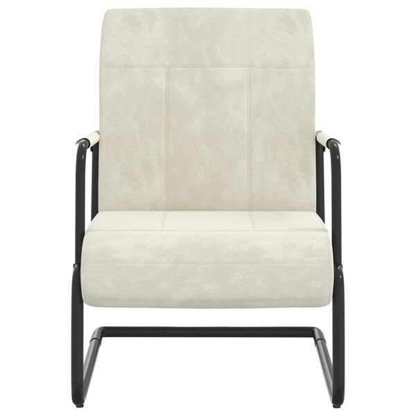 vidaXL Fribärande stol gräddvit sammet