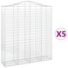vidaXL Gabioner b&aring;gformade 5 st 200x50x220/240 cm galvaniserat j&auml;rn