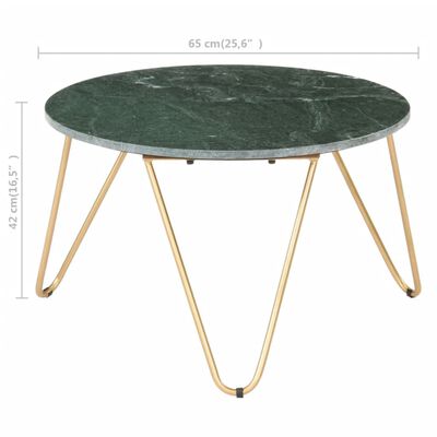 vidaXL Soffbord grön 65x65x42 cm äkta sten med marmorstruktur