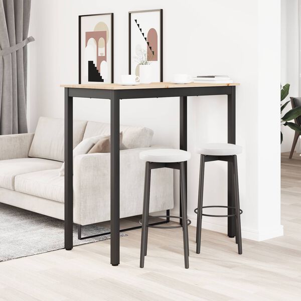 vidaXL Barbord Naturf&auml;rg 110 x 55 x 105 cm Massiv furu