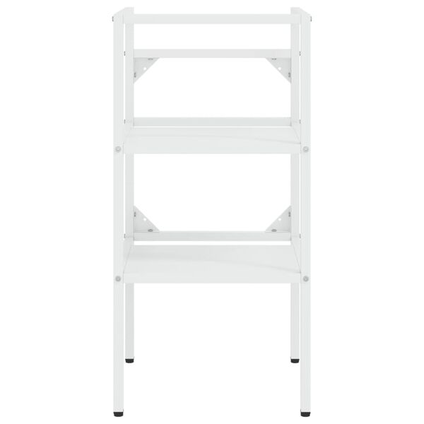 vidaXL Tvättställsram med inbyggt handfat vit järn