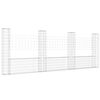 vidaXL U-formad gabionkorg med 4 stolpar j&auml;rn 380x20x150 cm