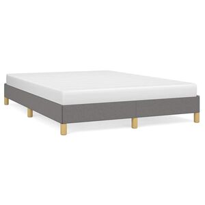 vidaXL S&auml;ngram utan madrass m&ouml;rkgr&aring; 140x200 cm tyg
