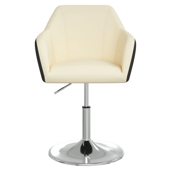 vidaXL Matstolar 6 st gr&auml;ddvit och svart konstl&auml;der