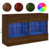 vidaXL V&auml;ggmonterad tv-b&auml;nk LED brun ek 98,5x30x60,5 cm