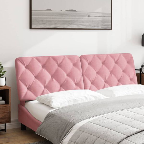 vidaXL Headboard Cushion Pink 160 cm Velvet