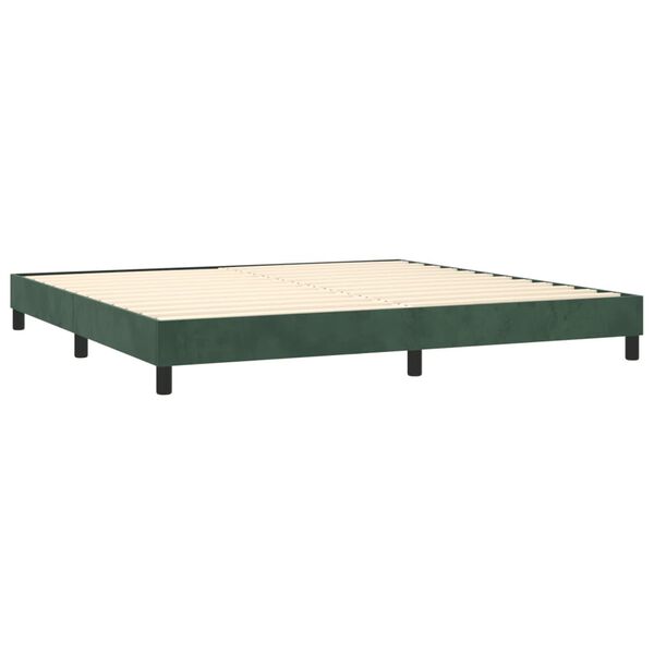 vidaXL Boxspring-s&auml;ngram m&ouml;rkgr&ouml;n 200x200 cm sammet