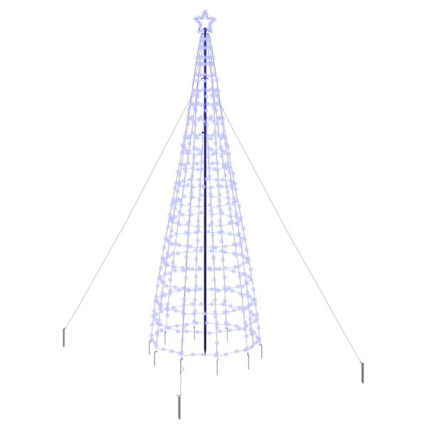 vidaXL LED Julgran med markspikar med 800 LED-lampor Blå 400 cm Järn