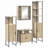 vidaXL Badrumsm&ouml;belset 4 st Sonoma-ek 33 x 33 x 185,5 cm
