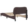 vidaXL Bed Frame without Mattress "Hvar" Dark Brown 90x200 cm Fabric