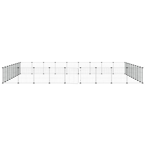 vidaXL Hundgård svart 36 paneler 35x35 cm stål