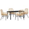vidaXL Tr&auml;dg&aring;rdsm&ouml;belset 5 pcs Brun konstrotting