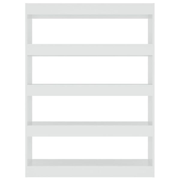 vidaXL Bokhylla/Rumsavdelare högglans vit 100x30x135 cm