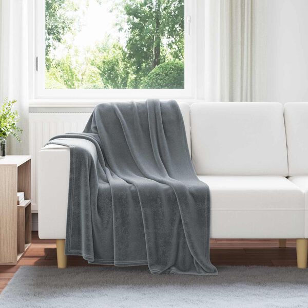 vidaXL Kastfilt M&ouml;rkgr&aring; 130 x 150 cm Fleece