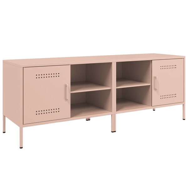 vidaXL Tv-bänk 2 st rosa 68x39x50,5 cm stål