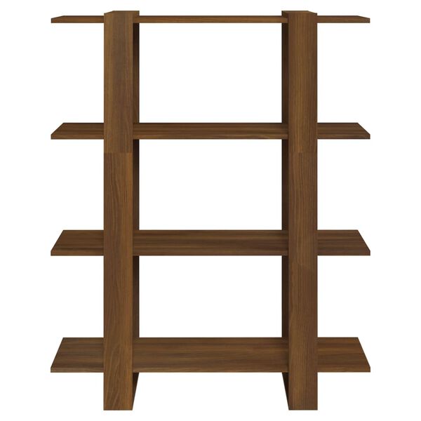 vidaXL Bokhylla/Rumsavdelare brun ek 100x30x123,5 cm