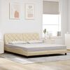 vidaXL Bed Frame without Mattress Cream 180x200 cm Fabric