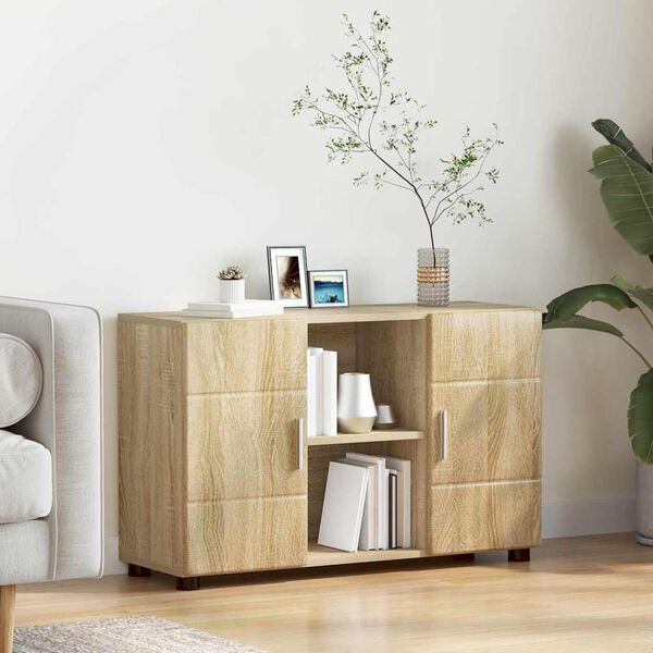 vidaXL Sideboard med hylla FLORIN Sonoma-ek 88,5 x 30,5 x 55,5 cm
