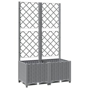 vidaXL Odlingsl&aring;da med spalj&eacute; ljusgr&aring; 80x40x136 cm PP