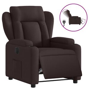 vidaXL Elektrisk reclinerf&aring;t&ouml;lj m&ouml;rkbrun tyg