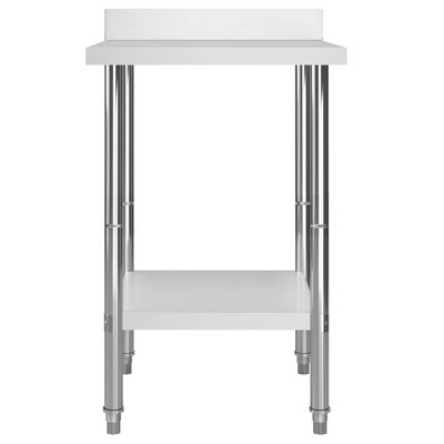 vidaXL Arbetsbord med stänkskydd 60x60x93 cm rostfritt stål