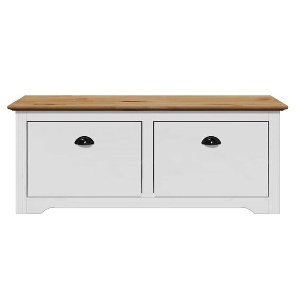 vidaXL Hallb&auml;nk BODO vit och brun 114x40x45 cm