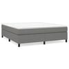vidaXL Boxspring-s&auml;ngram m&ouml;rkgr&aring; 160x200 cm tyg